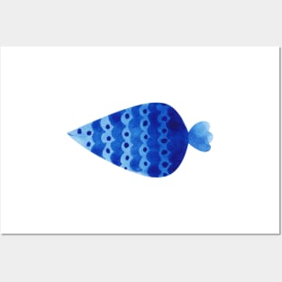 blue fish Posters and Art